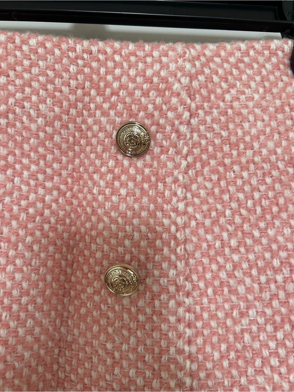 Maje Pink Tweed Double-Breasted Jacket and Skirt Set - Picture 7 of 15